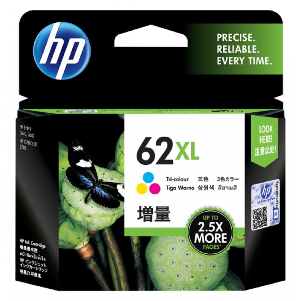 【普印達】HP C2P07AA NO.62XL 原廠彩色高容量墨水匣