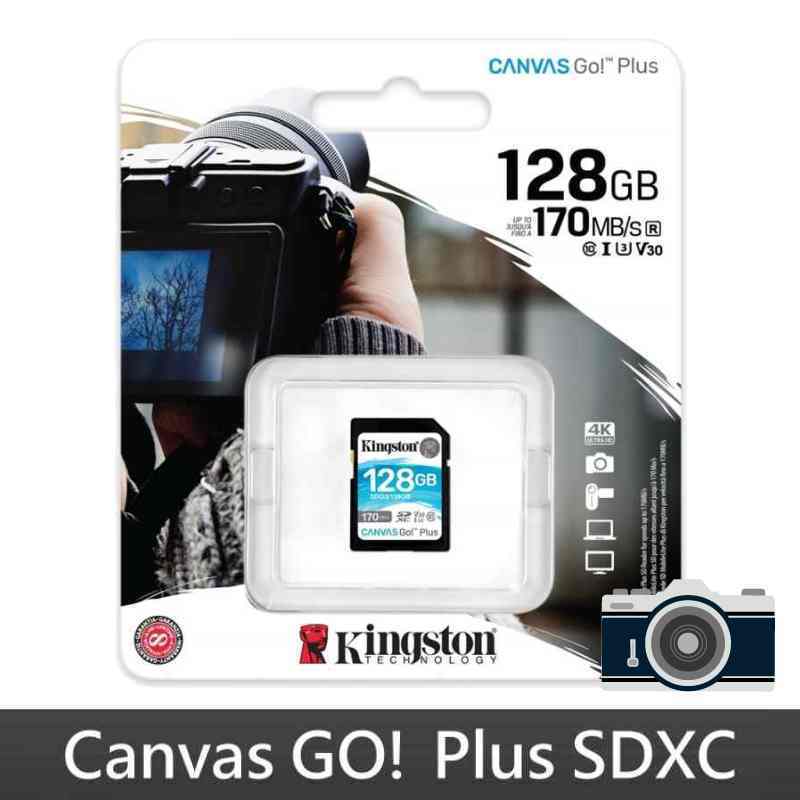 金士頓 128GB 記憶卡 128G Canvas GO Plus SDXC UHS-I U3 V30 X1P【原廠公司貨+終身保固】