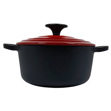 *黑鍋配紅蓋就是炫*【JMT】優質鑄鐵霧黑琺瑯湯、燉鍋