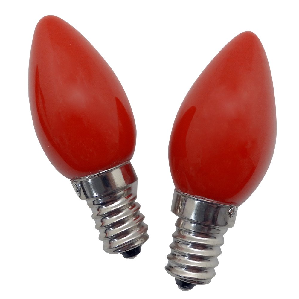 【美克斯UNIMAX】PL-03WHR紅光LED燭檯燈泡0.6W 2顆裝(燈泡E12省電 神明燈泡 耐用 環保 不含汞 不可調光)