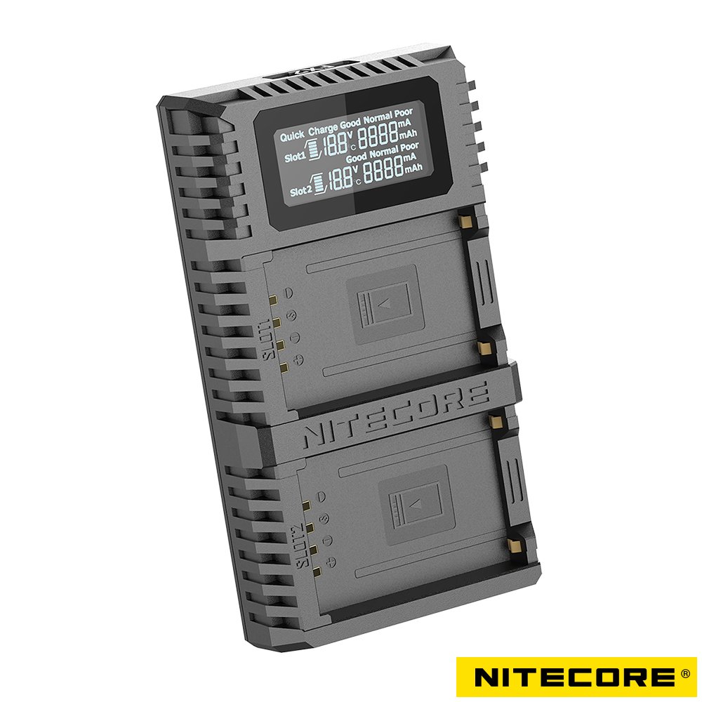 Nitecore FX2 PRO 雙槽LCD螢幕顯示USB充電器 For Fujifilm 富士 NP-T125 GFX50 快充 相機座充 公司貨