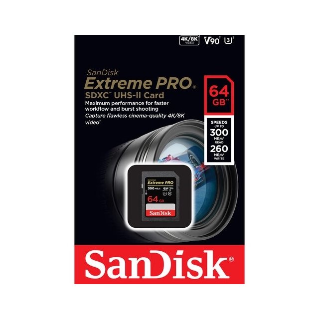 【SanDisk 】ExtremePRO SDXC U3 記憶卡 64GB 300MB (公司貨)