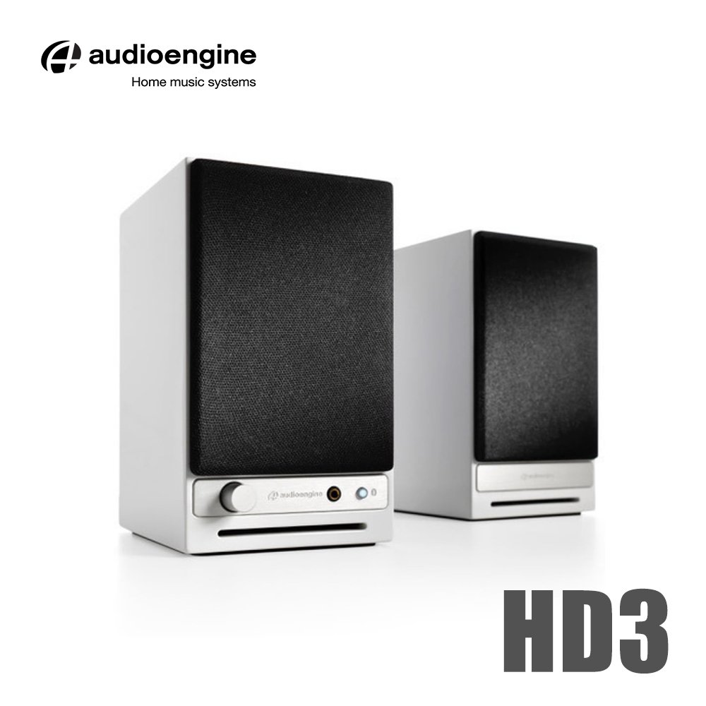 HowHear代理【Audioengine HD3 wireless主動式立體聲藍牙書架喇叭-白色款】美國品牌/3.5mm立體聲/RCA/USB/藍牙輸入