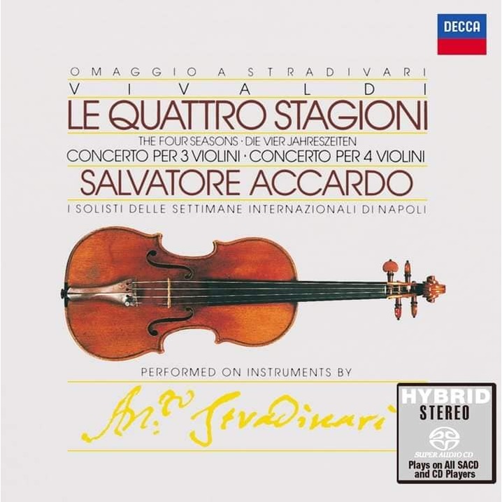 韋瓦第：四季小提琴協奏曲 阿卡多 &amp; 拿波里獨奏家合奏團ACCARDO, SALVATORE/Vivaldi : The Four Seasons, 2 Concertos (SACD)(日本壓碟)