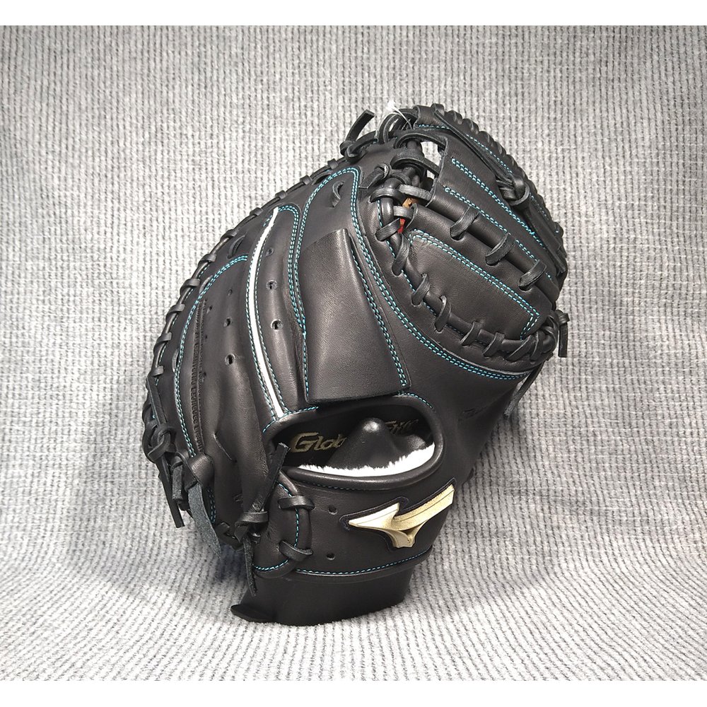 「野球魂」--特價！日本「MIZUNO」【GLOBAL ELITE RG BAS】等級【會澤翼】樣式少年用軟式棒球手套（捕手，1AJCY26200，09黑色）附手套袋