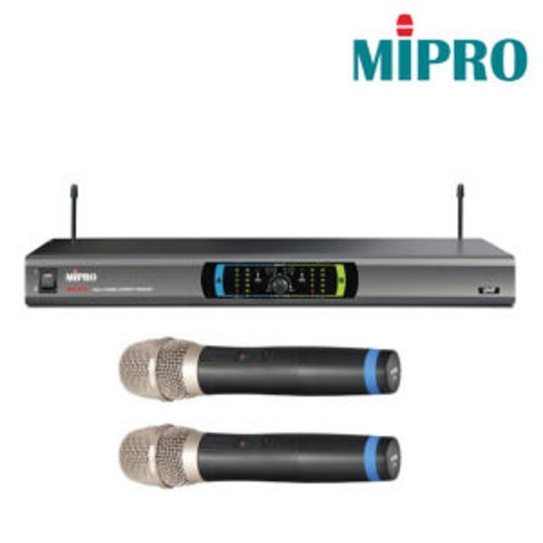 亞洲樂器 MIPRO MR-823/MH-80*2 UHF固定頻率頻道自動選訊無線麥克風系統