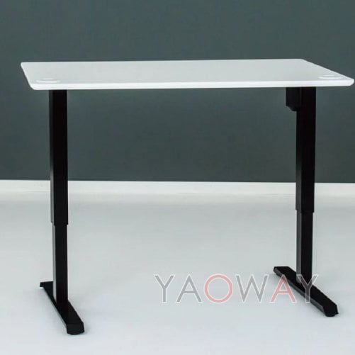 【耀偉】丹麥Conset 501-33(86x68桌面) 霧面陶瓷白電動升降桌/可加裝活動輪/可對坐/黑色桌腳 [寬 82 cm]