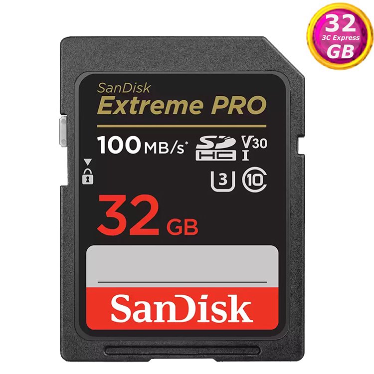 SanDisk 32GB 32G SD【100MB/s Extreme Pro】SDHC SDSDXXO-032G 4K U3 A2 V30 相機記憶卡