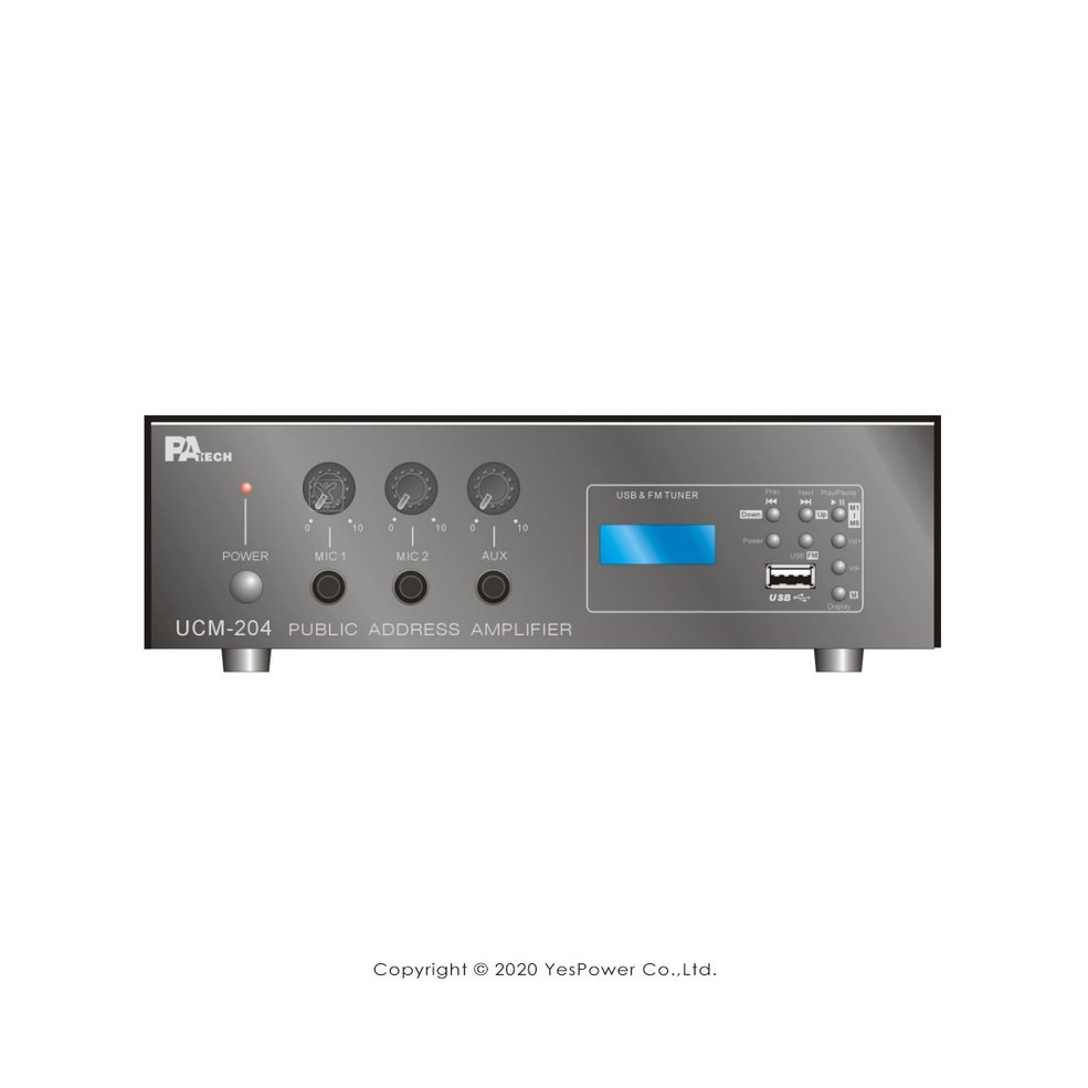PA Tech UCM-204 公共廣播擴大機 商用空間 FM USB撥放 40W輸出