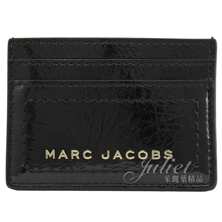 【全新現貨 優惠中】茱麗葉精品 MARC JACOBS 馬克賈伯 浮雕LOGO漆皮信用卡名片夾.黑現金價$1,580