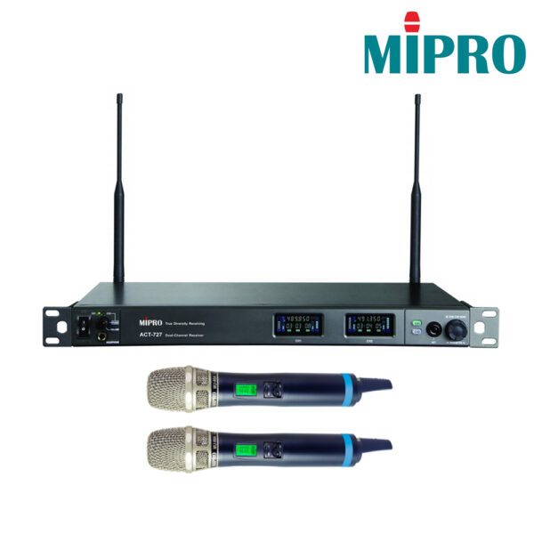亞洲樂器 MIPRO ACT-727/ACT-700H*2 72MHZ寬頻頻道純自動選訊(TYPE-C充電,18500*2,充電線)