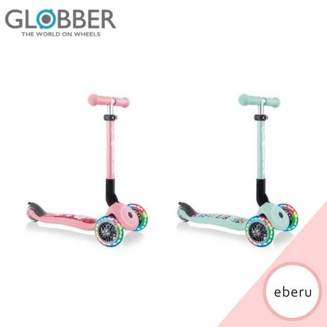 法國 GLOBBER 兒童2合1三輪折疊滑板車迷你夢幻版(LED發光前輪)