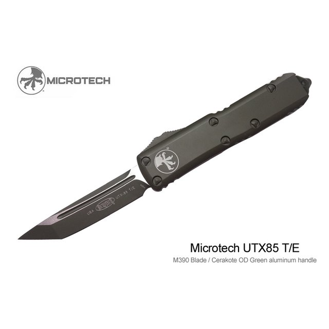 Microtech UTX-85 T/E Cerakote OD綠鋁柄Tanto刃彈簧刀(M390) -MT 233-1 COD