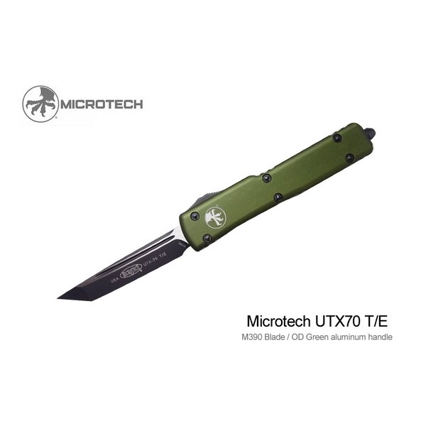 microtech utx 70 t e 綠鋁柄黑 two tone 刃彈簧刀 mt 149 1 od