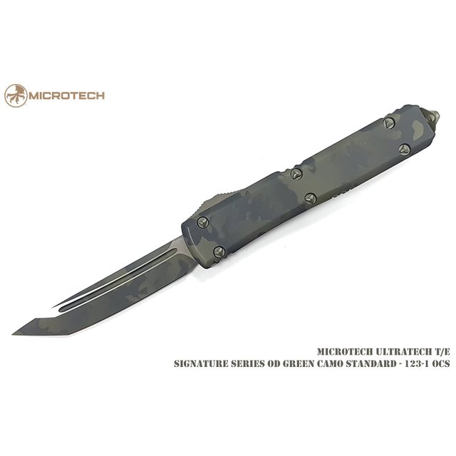 Microtech Ultratech T/E Signature Series 綠色迷彩柄 (刃) 彈簧刀 -MT 123-1OCS