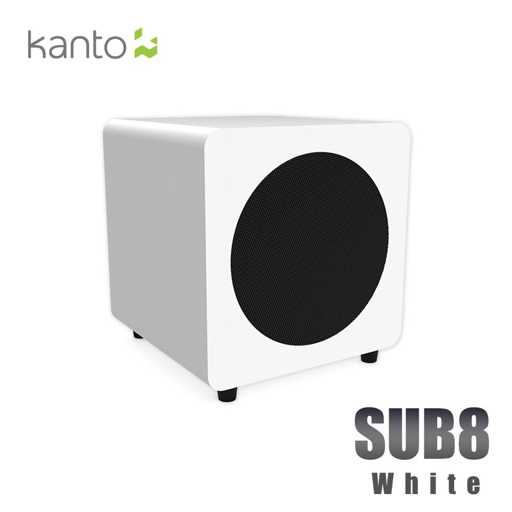HowHear代理【Kanto SUB8 重低音喇叭-白色款】RCA輸入/可接主動式喇叭、綜合擴大機、多通道接收器