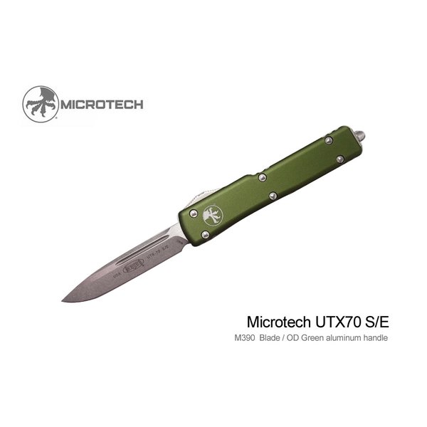 microtech utx 70 s e od 綠鋁柄石洗刃彈簧刀 mt 148 10 od