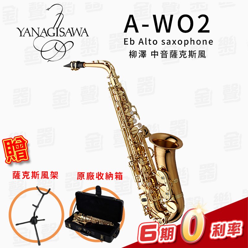 【金聲樂器】日本製 YANAGISAWA A-WO2 Eb Alto Sax 柳澤 中音薩克斯風 A-WO2