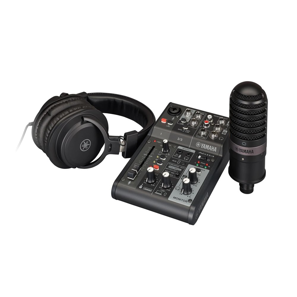 民風樂府》現貨在庫Yamaha AG03MK2 LSPK 網路直播套組黑色錄音套組三軌