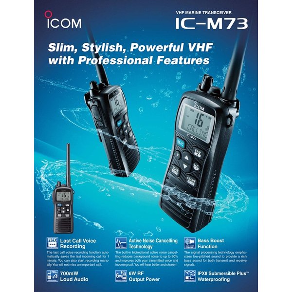 ICOM IC-M73 VHF 海上無線電對講機 海事機 IPX8 防水