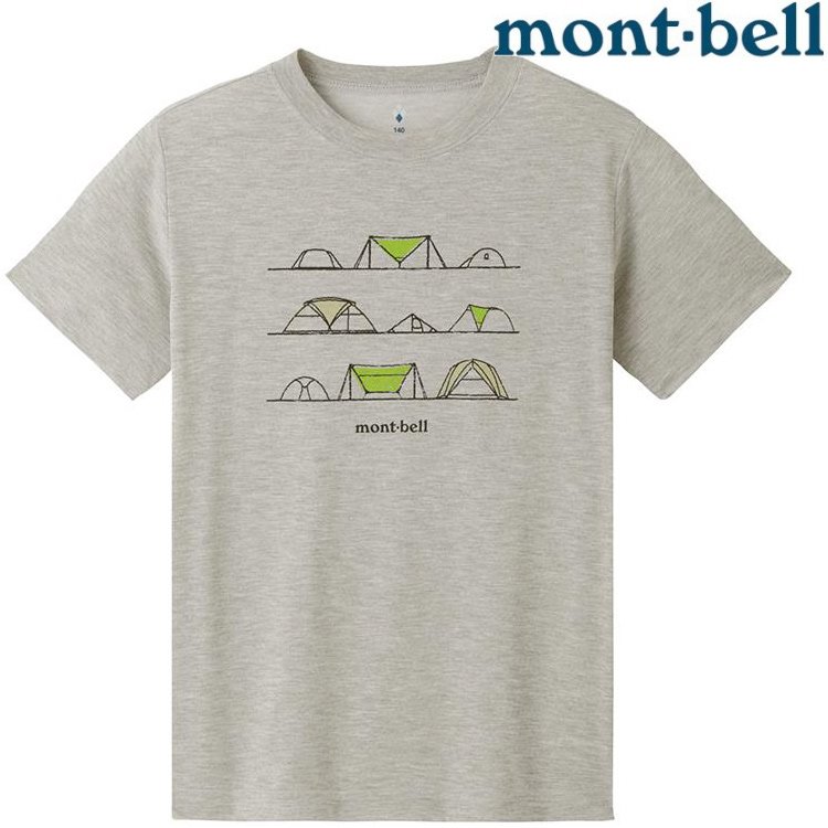 Mont-Bell Wickron 兒童排汗短T/幼童排汗衣 1114575 TENT帳篷 HCH 炭灰