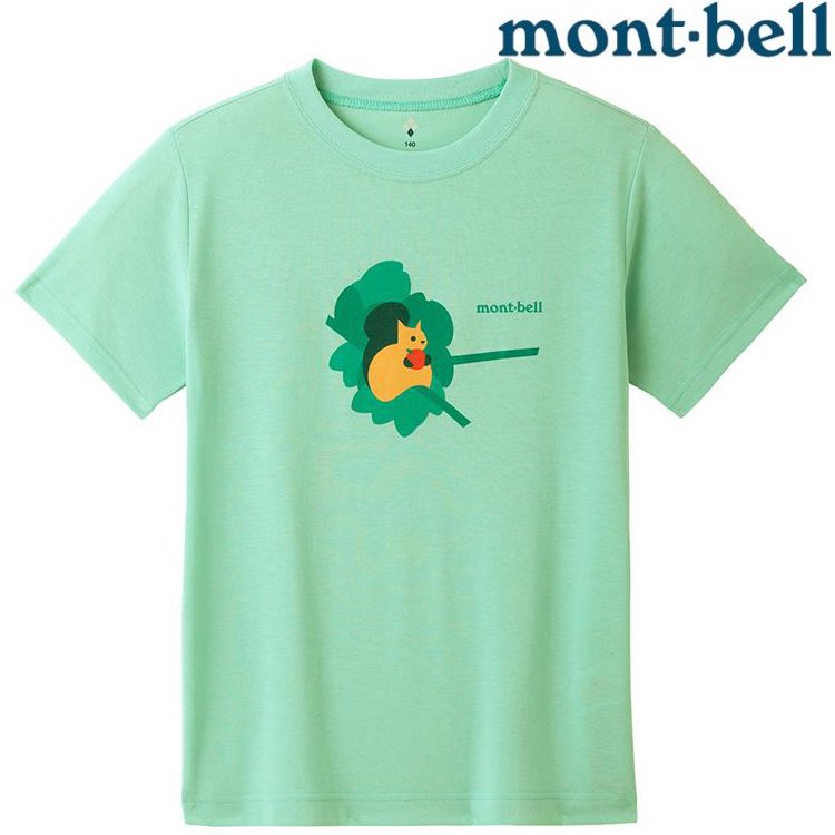 Mont-Bell Wickron 兒童排汗短T/小朋友排汗衣 1114580 松鼠 OCWV 海青