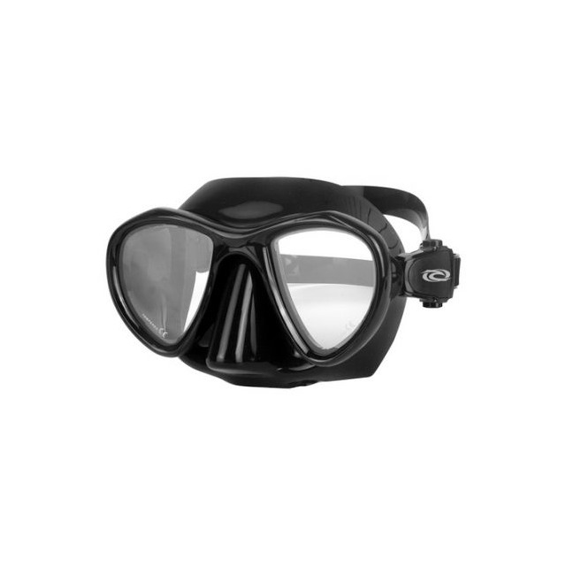 【AROPEC】低容積雙面鏡 自由潛水專用面鏡 亮框雙面鏡 成人面鏡 SNAIL 蝸牛 黑黑 / 黑灰 M2-HF10 原價1050元