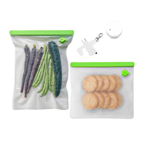 SealVax 真空好攜袋 2D經典版 4件組 _超迷你真空機+TPU食物保鮮袋