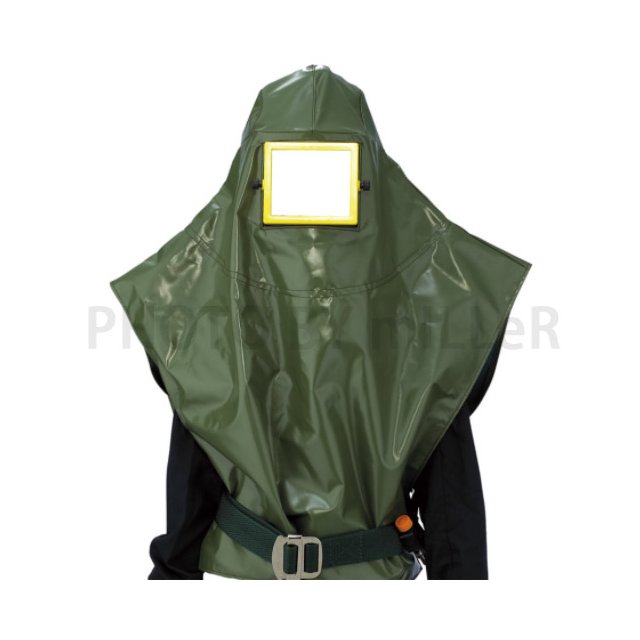 【米勒線上購物】送風頭罩 NP-503 噴砂頭罩 綠色PVC夾網布 內附安全帽
