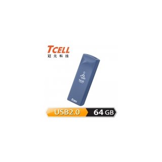 【TCELL 冠元】USB2.0 64GB Push推推隨身碟 [普魯士藍]