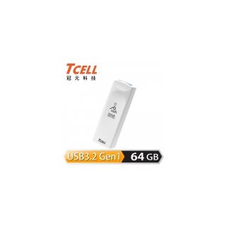 【TCELL 冠元】USB3.2 Gen1 推推碟 64GB 珍珠白