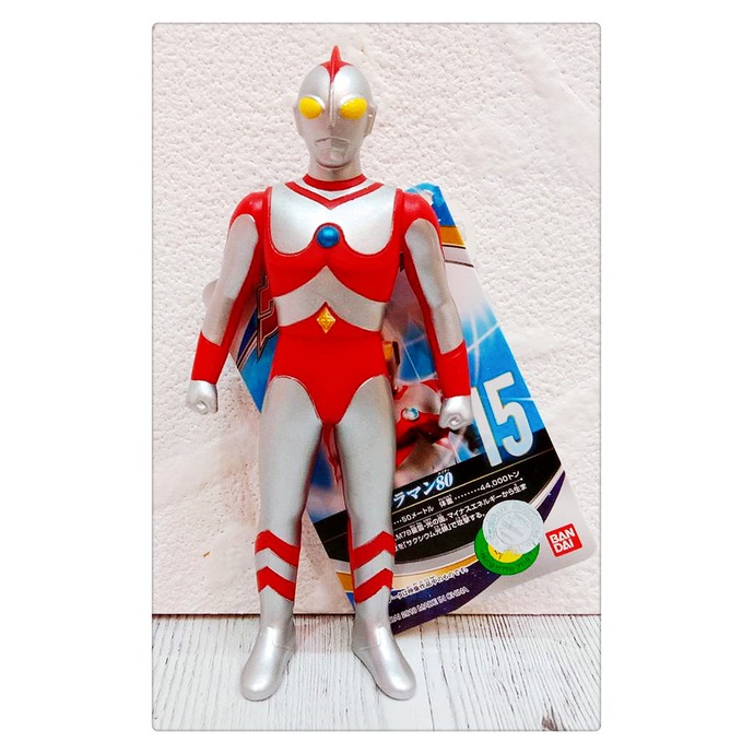 =海神坊=BANDAI 586005 超人力霸王 80 英雄軟膠 鹹蛋超人 奧特曼公仔 手腳可動人偶模型 經典收藏品