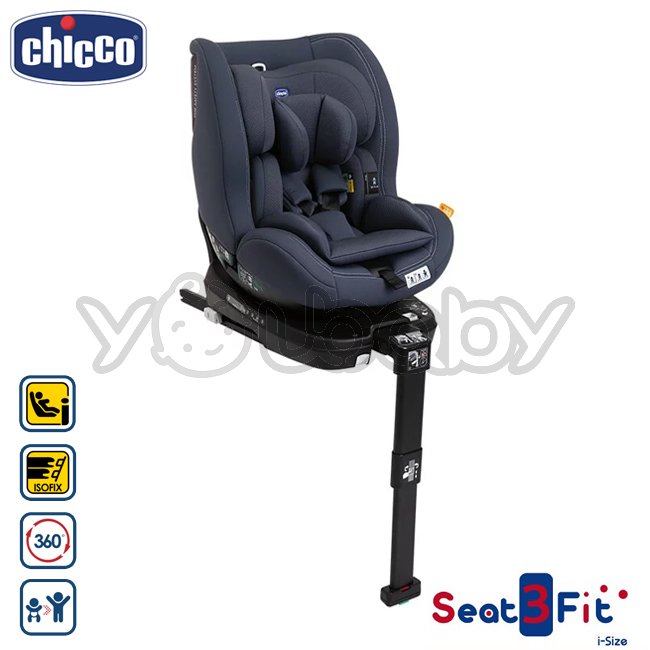 chicco seat 3 fit isofix 360 度旋轉安全汽座 0 7 歲 印墨藍