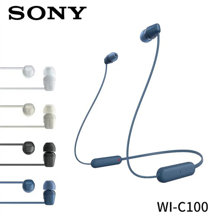 SONY WI-C100 原廠 無線頸掛入耳式耳機 藍牙耳機 藍芽耳機 IPX4防水 Bluetooth 耳塞式 掛頸式 耳麥 神腦貨