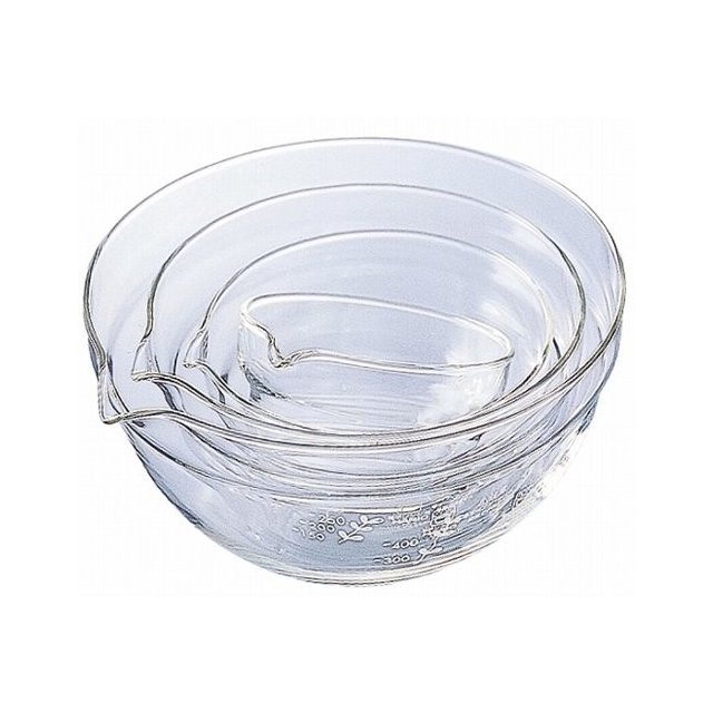 HARIO 耐熱玻璃碗四入組 TAKAYA鷹屋 可微波 量杯 收納 日本製 備料 甜點 刻度 滴口設計 調理 調理碗