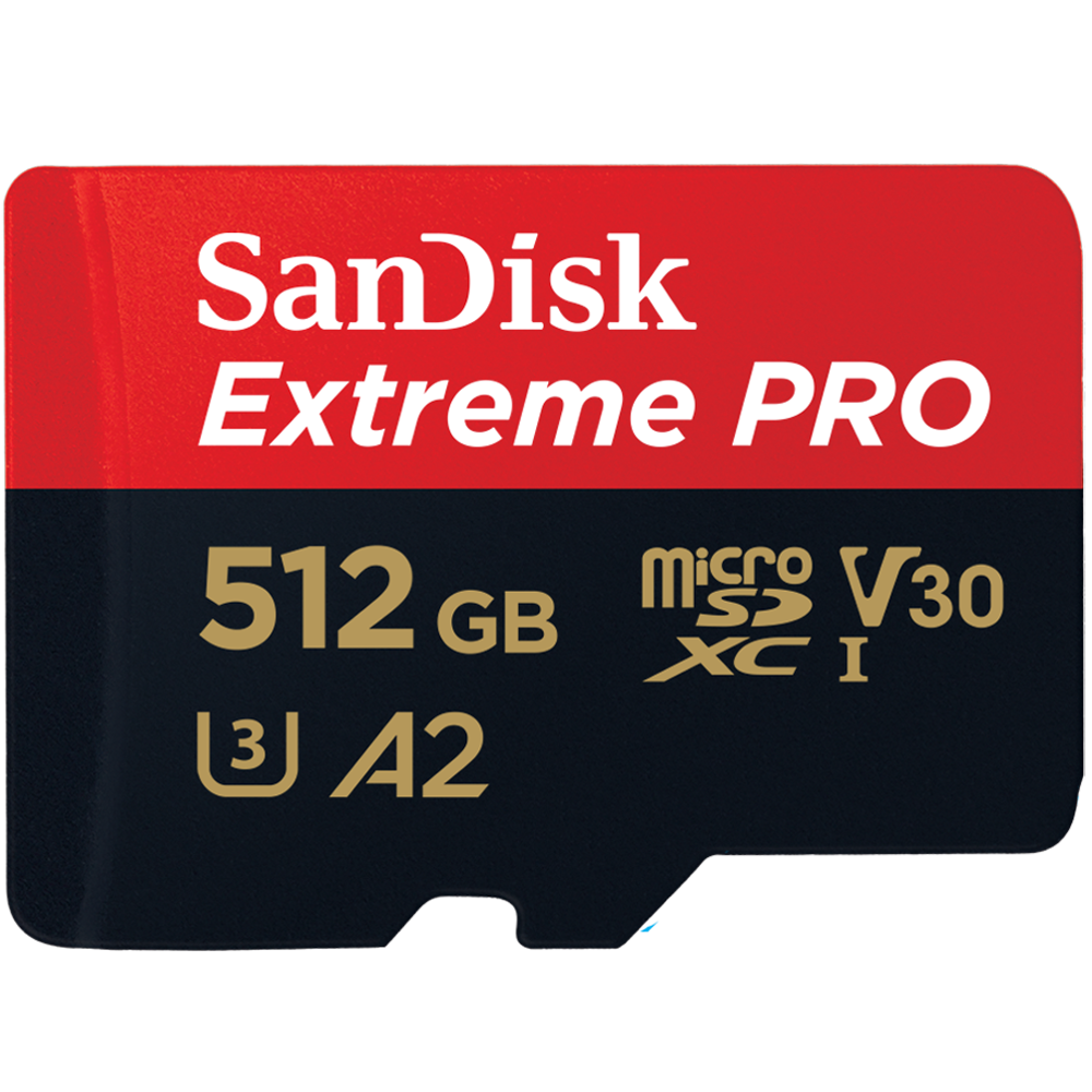 SanDisk Extreme Pro microSDXC 512GB, V30, U3, C10, A2, UHS-I, 200MB/s R, 140MB/s 記憶卡