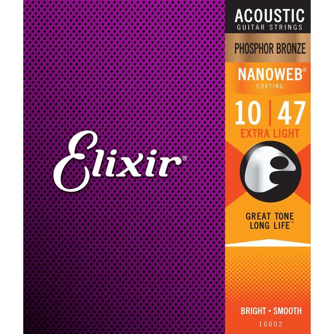 ☆唐尼樂器︵☆ Elixir NANOWEB 16002 (10-47) 薄膜 防鏽 磷青銅 木吉他弦 民謠吉他弦