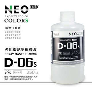 (秋葉原模型) modo D-06s 硝基漆噴塗/筆塗強化緩乾型稀釋液 250ml