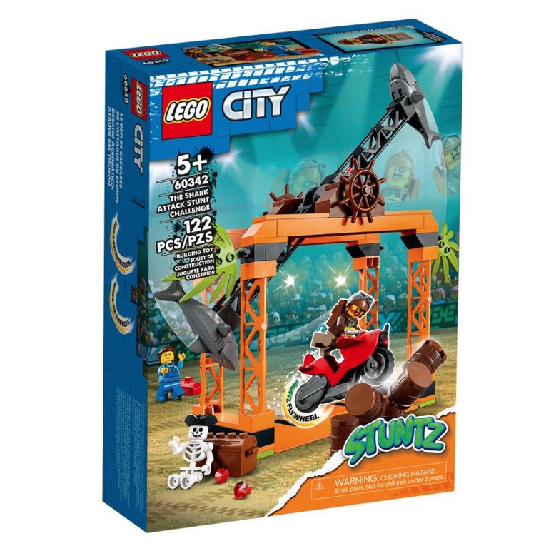 LEGO 60342 City 鯊魚攻擊特技挑戰組 外盒26*19*6cm 122pcs