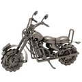 工業風LOFT個性重型摩托車鐵制精緻模型 鐵製復古年代金屬銅色重型機車模型 懷舊酷銀色造型motorcycle鐵鏈條車輪