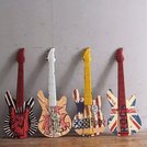 歐美工業風鐵加木製搖滾吉他模型店面櫥窗裝飾 LOFT都會懷舊年代Guitar龐克音樂壁掛飾 復古英倫風酷美國旗英國旗骷髏