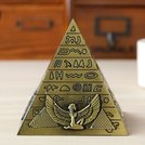 酷創意金屬工業風埃及法老王金字塔造型文鎮擺飾 古銅色設計風鐵製異國風Egyptian Pyramids獅身人面像圖案飾品