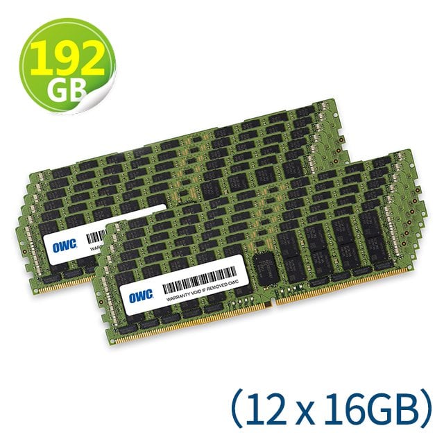 192GB (16GB x12) RDIMM Memory PC4-23400 DDR4 ECC-REG 2933MHz 適用 Mac Pro 2019~2020 型號