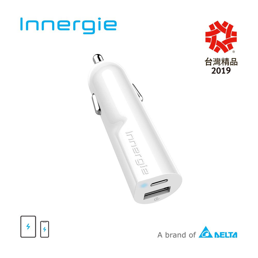 Innergie 30D 30瓦雙孔 USB-C 極速車充