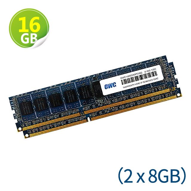 16GB (8GB x2) OWC Memory PC-14900 DDR3 ECC 1866MHz 適用 Mac Pro 2013 升級解決方案
