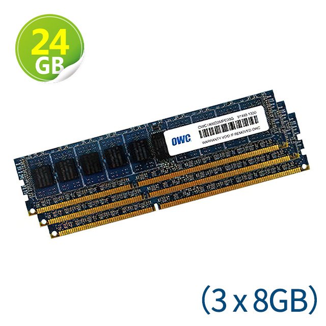 24GB (8GB x3) OWC Memory PC-14900 DDR3 ECC 1866MHz 適用 Mac Pro 2013 升級解決方案