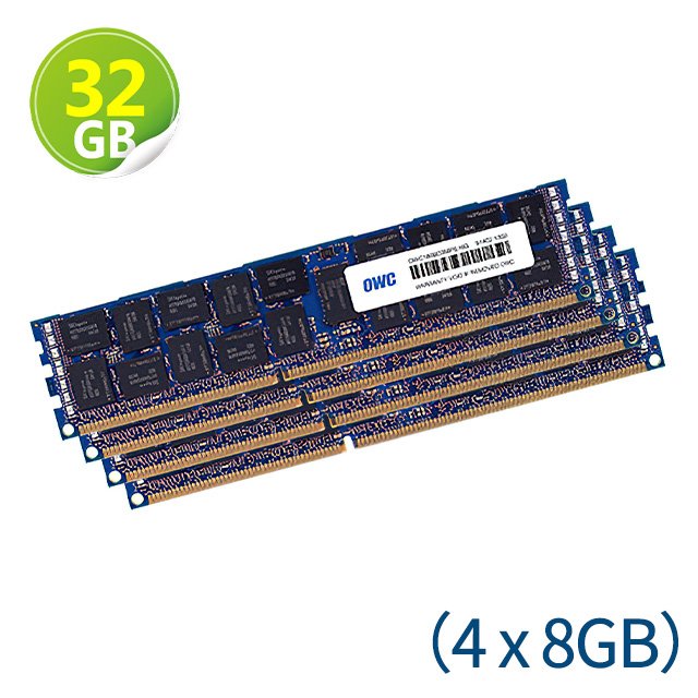 32GB (8GB x4) OWC Memory PC-14900 DDR3 ECC 1866MHz 適用 Mac Pro 2013 升級解決方案