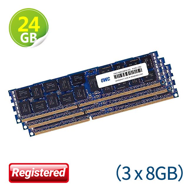 24GB (8GB x3) OWC Memory PC3-14900 DDR3 ECC-REG 1866MHz 適用 Mac Pro 2013 型號