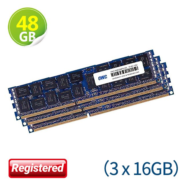 48GB (16GB x3) OWC Memory PC3-14900 DDR3 ECC-REG 1866MHz 適用 Mac Pro 2013 型號