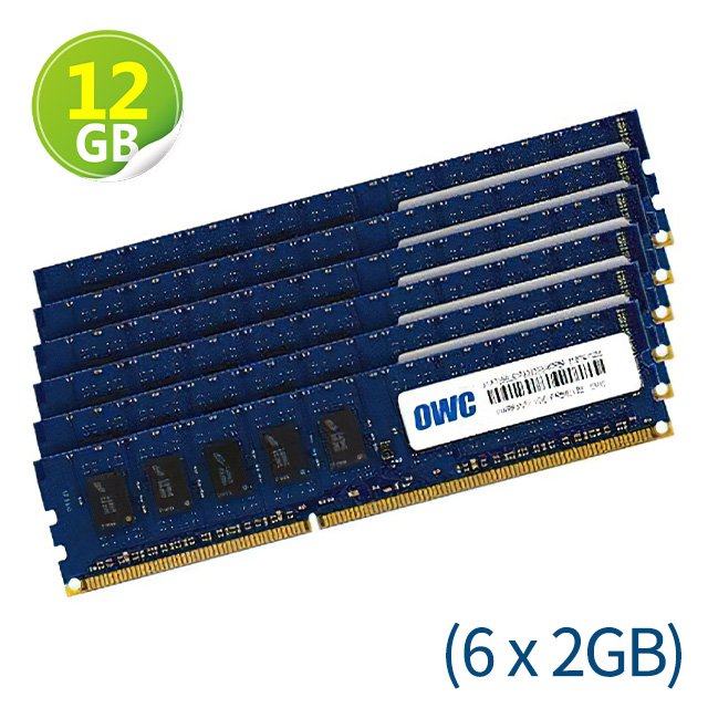 12GB (2GB x6) OWC Memory PC3-10600 DDR3 ECC 1333MHz Mac Pro 2009-2012 升級方案